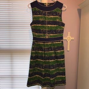 Blue and Green patterned dress